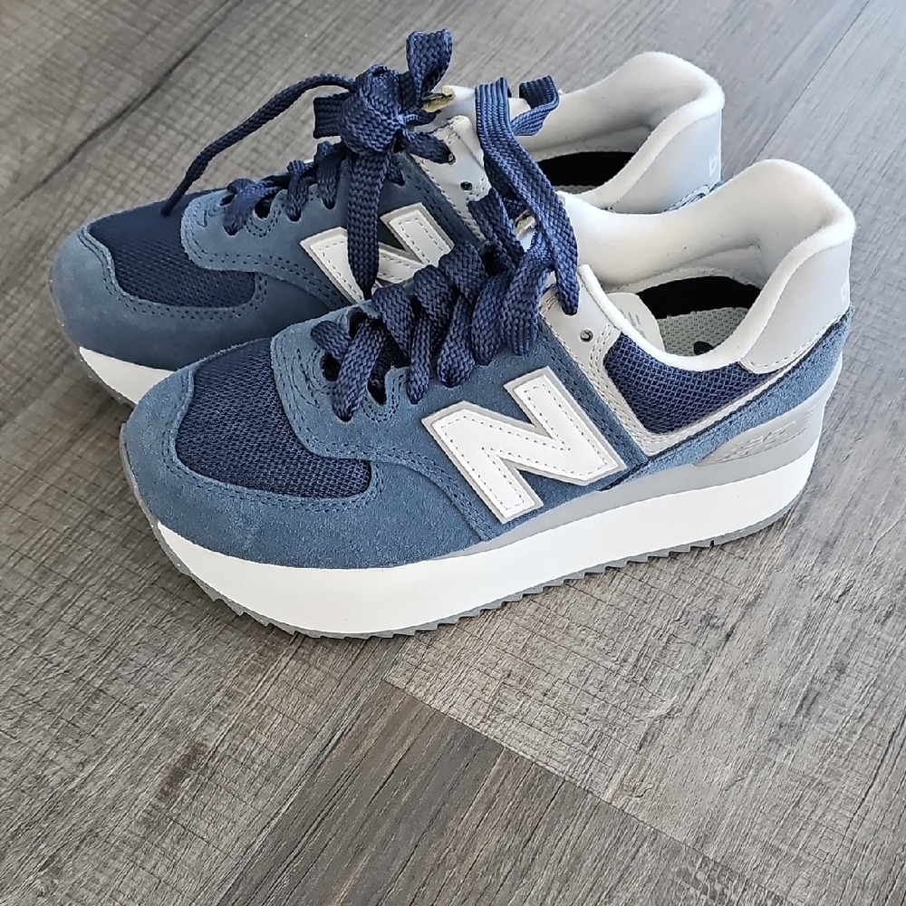 New Balance Navy and White Athletic Shoes